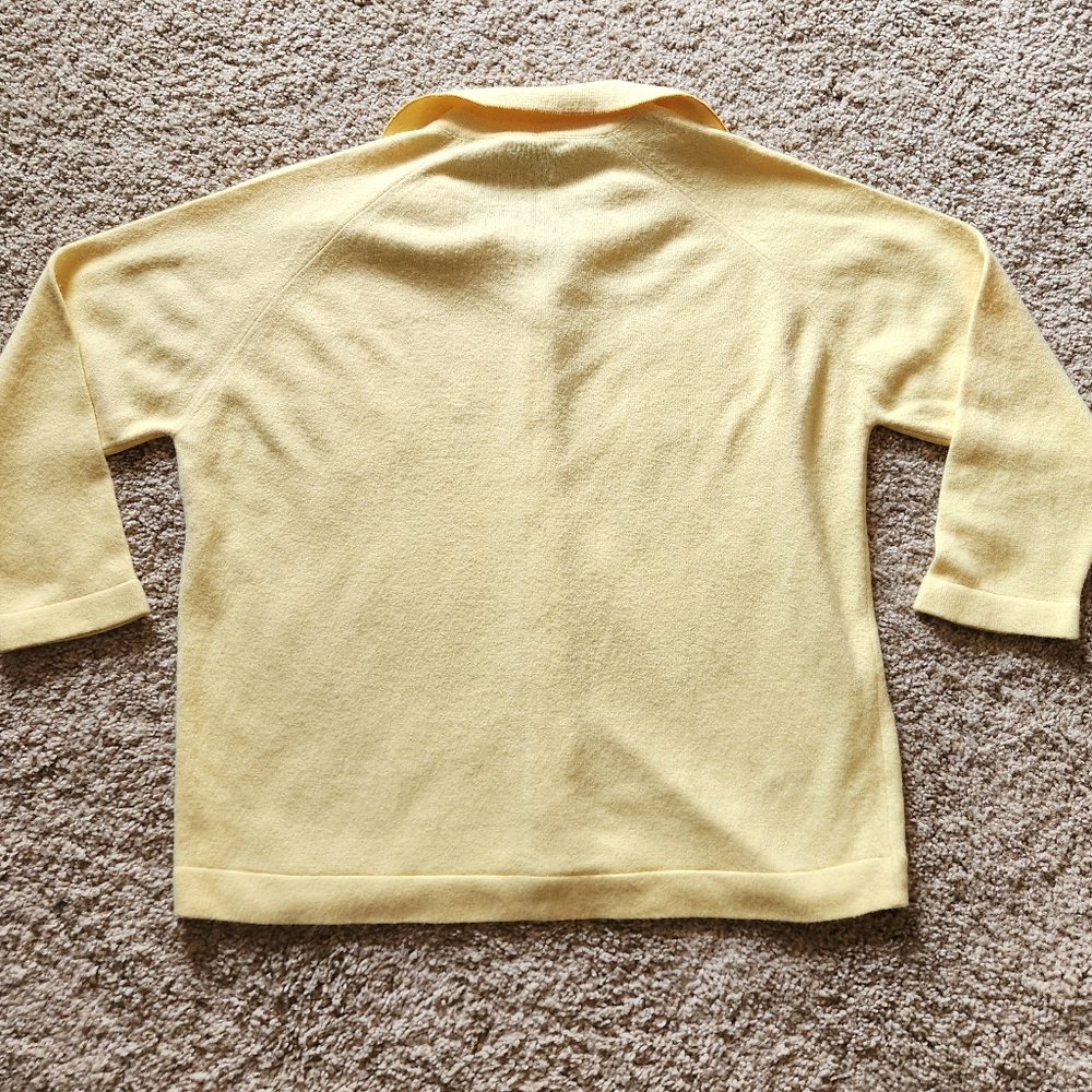 VTG Talbott Taralan Collared Cardigan Size M  Color Yellow - Picture 9 of 10